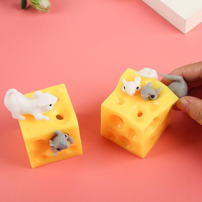 Fun Mouse and Cheese Block Squeeze Stress Toy