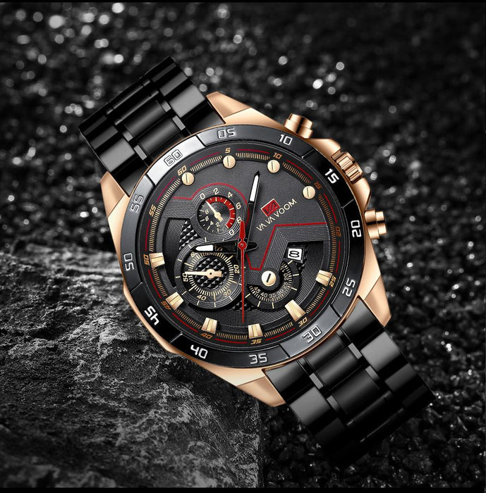 Classic Business Watches Quartz Watch Luxury Men Wrist Watch Stainless Steel Waterproof Wristwatch