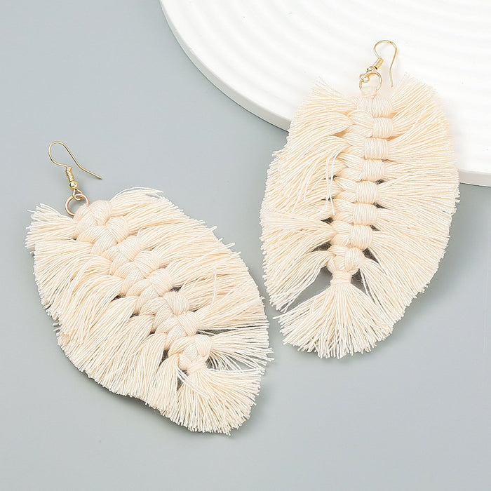 Women's Bohemian Style Hand Woven Color Matching Earrings