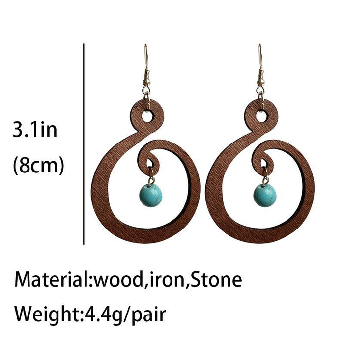 Simple Retro Exaggerated Wooden Boho Women's Earrings