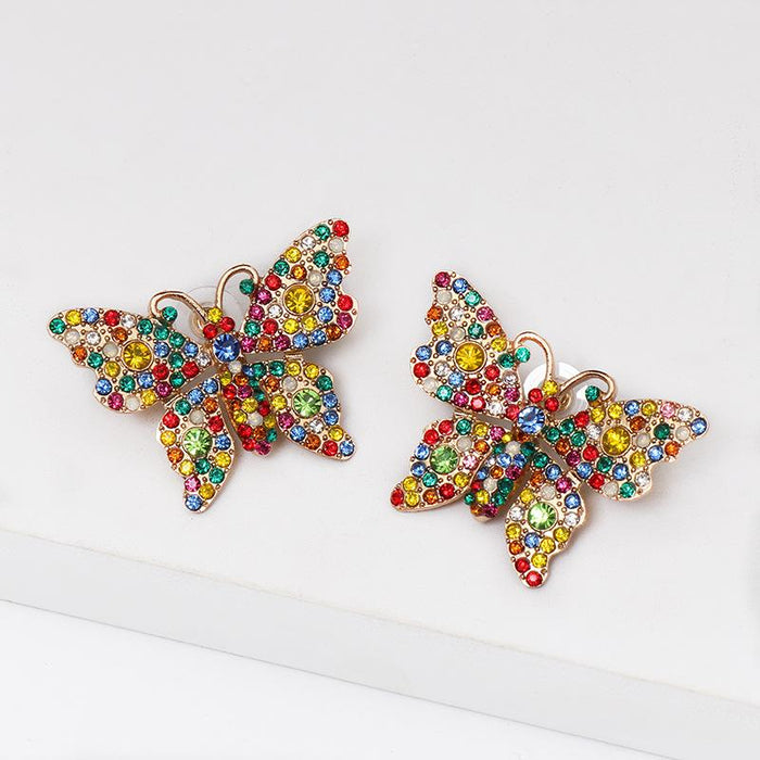 Women's Jewelry Fashion Retro Pearl Earrings Accessories Inlaid Rhinestone