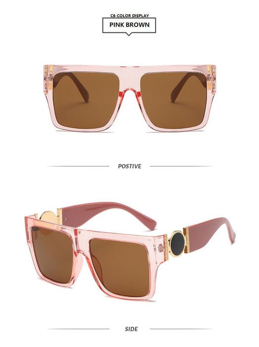 Square large frame one-piece Sunglasses