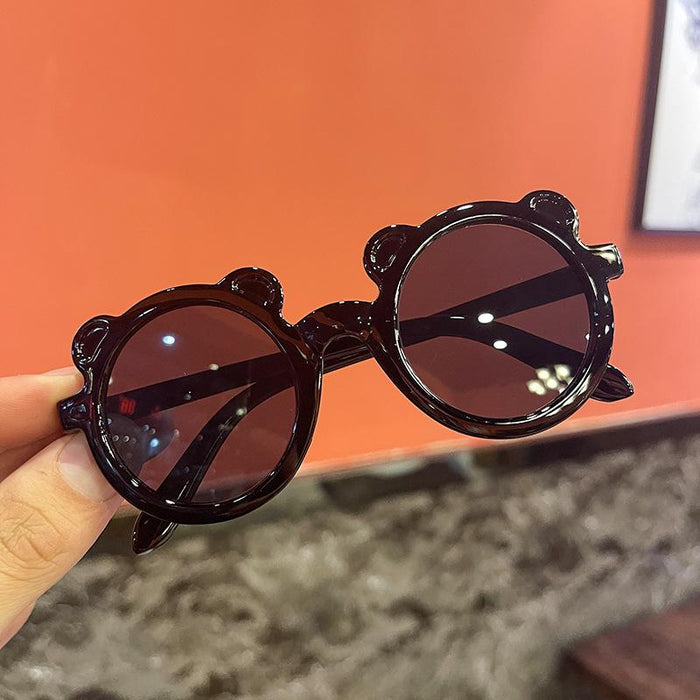 Children's round frame bear sunglasses and sunglasses