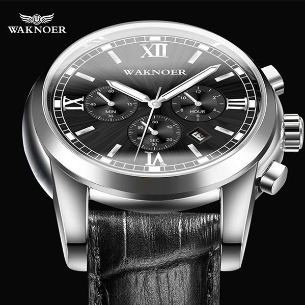 Men's Watches Quartz Leather Strap Elegant Luminous Date Wristwatch