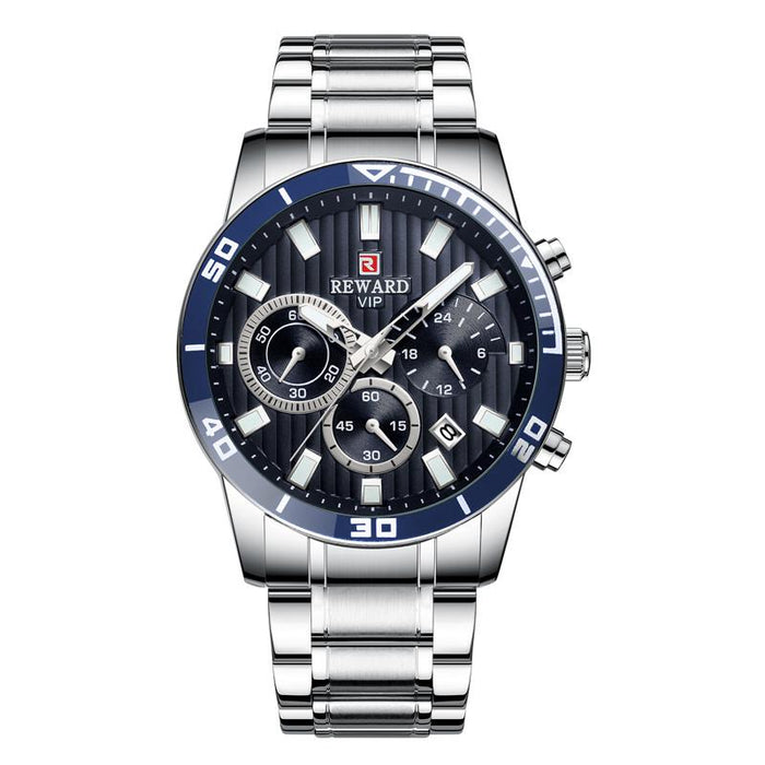 Men's Steel Belt Watch Multi-function Sports Wristwatch