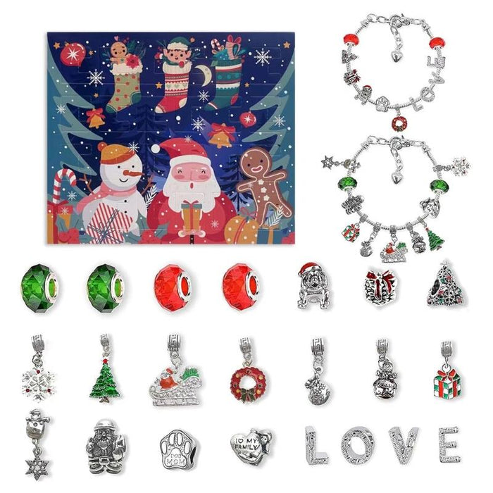 Diy Christmas Advent Calendar Bracelets Blind Box Christmas Jewelry