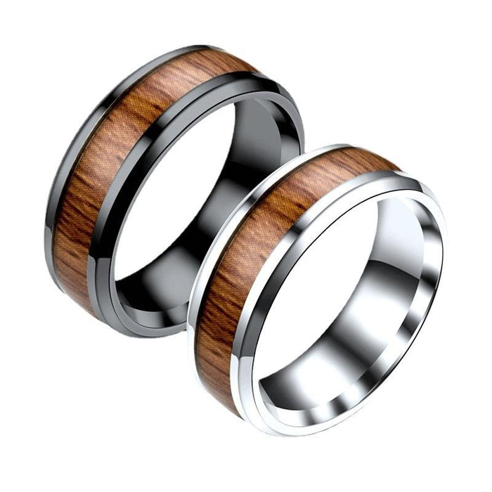 Stainless Steel Wood Grain Ring