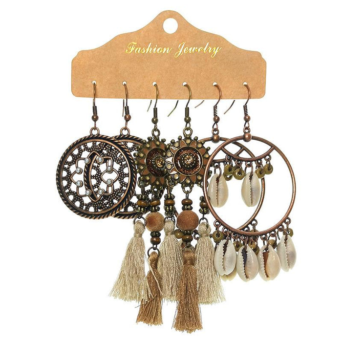 Boho Retro Trend Drop Earrings Set