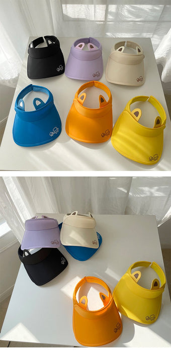 Summer Cute Cat Ears Children‘s Wide Brim Sun Hat