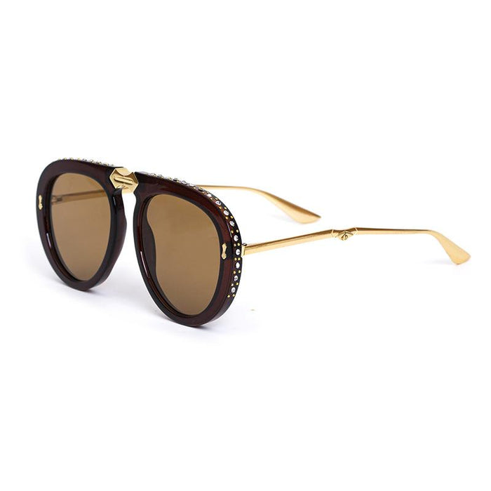 New Rhinestone Inlaid Frame Folding Sunglasses