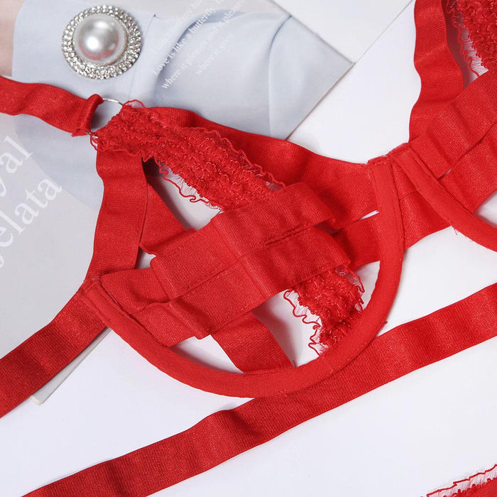 Sexy Red Hollow Lingerie Women Intimates Underwear