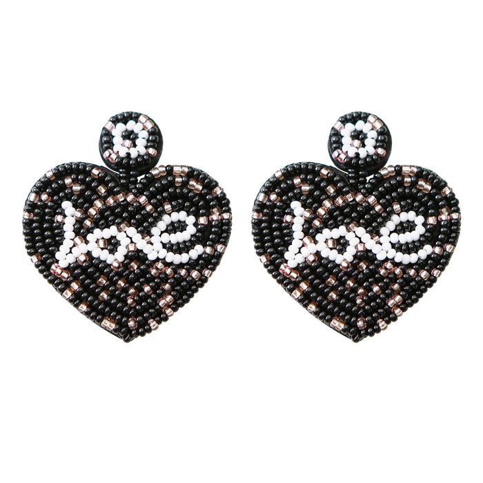 2022 New Handmade Woven Love Rice Bead Earrings