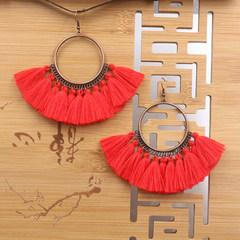 Women's Bohemian Handmade Fan-shaped Tassel Earrings