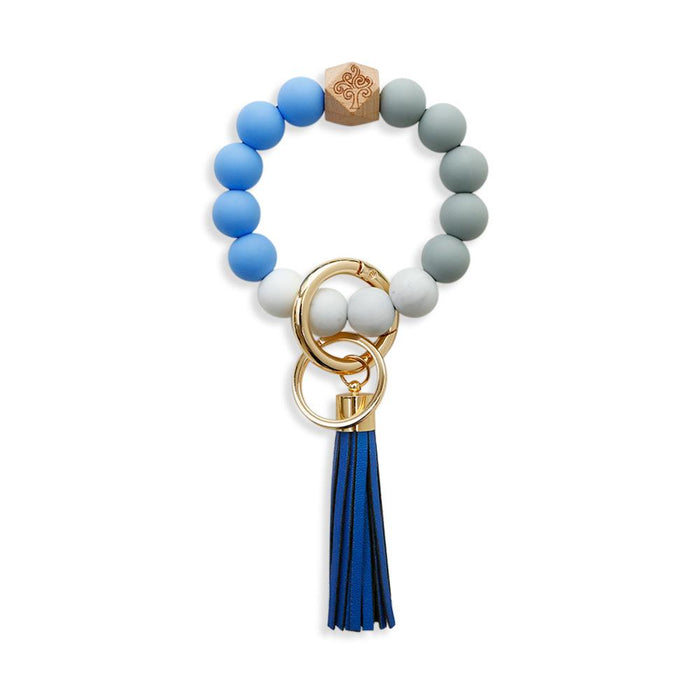 New Tassel Wood Bead Bracelet Silicone Bracelet Key Chain