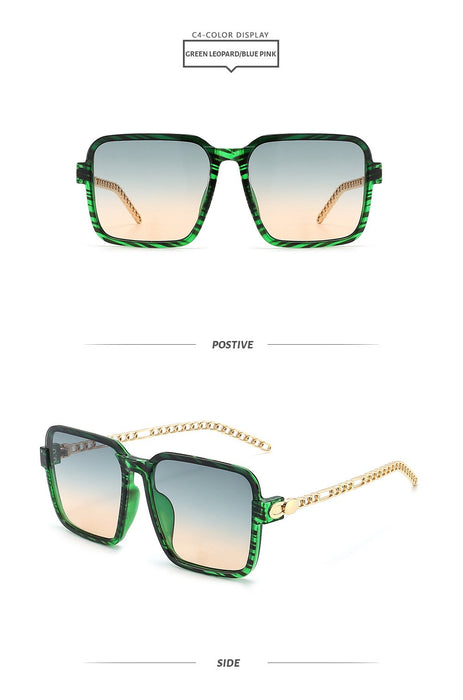 Gradient color black large frame sunglasses