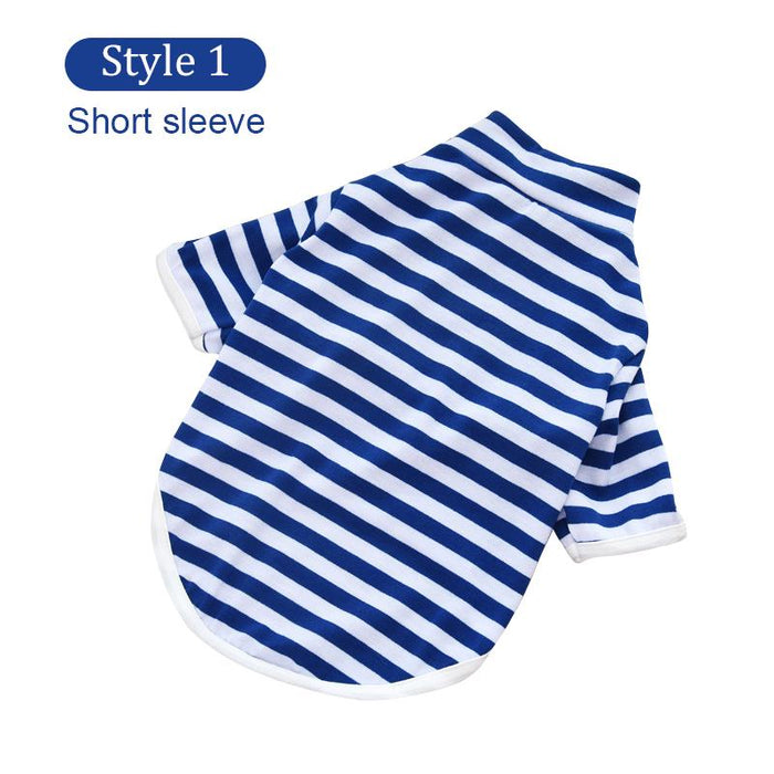Summer dog clothes small and medium dog pet striped cotton