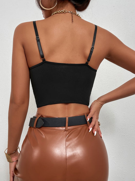 Lace Sexy Tanks Tops Women Slim Black Vest