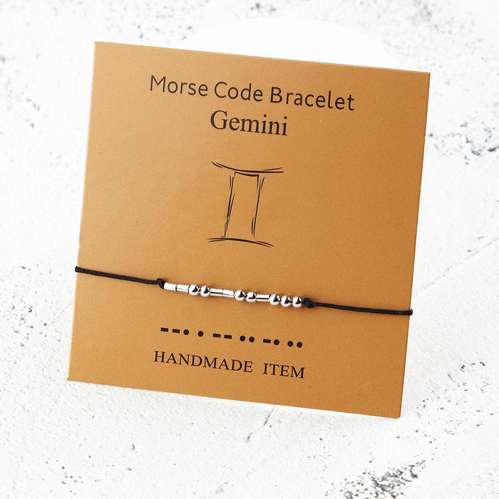 Twelve Constellations Morse Code Bracelet With Card