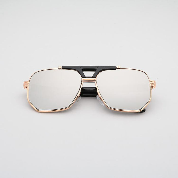 Men's and women's metal double beam Sunglasses