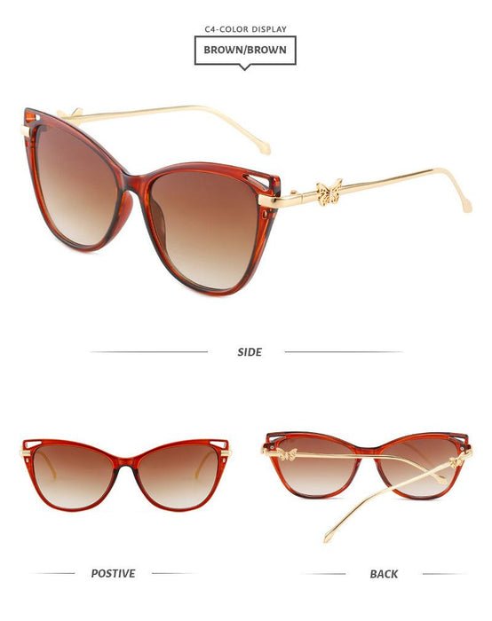 Cat Eye Sunglasses personality butterfly metal sunglasses