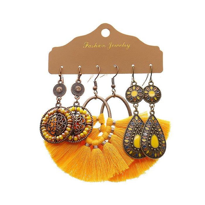 3 pairs/set Earrings Bohemian Style Jewelry X0X36208