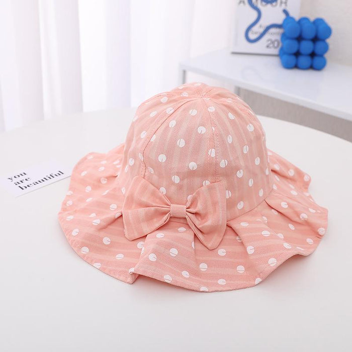 Cute Polka Dot Bow Children's Sun Hat
