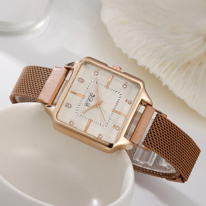 New Stainless Steel Women Wristwatch Quartz Fashion Casual Clock LLZ20787