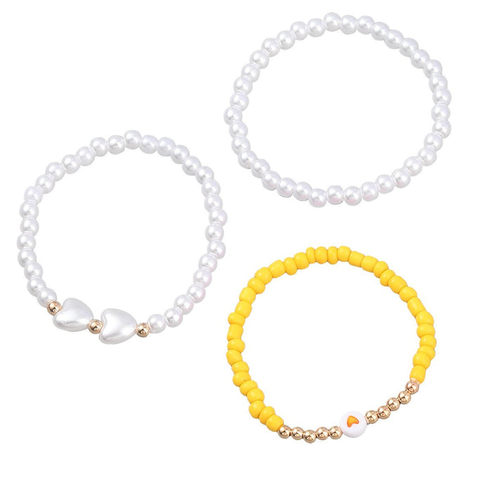 Three Pcs/Set Fashion Resin Beads Bracelet Set