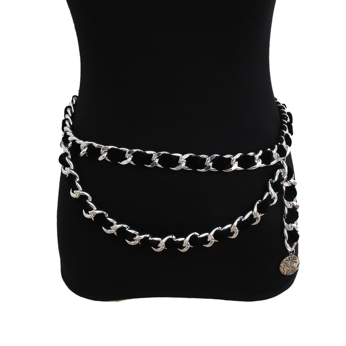 Exaggerated Flannel Waist Chain Retro Multi-layer Tassel Body Chain