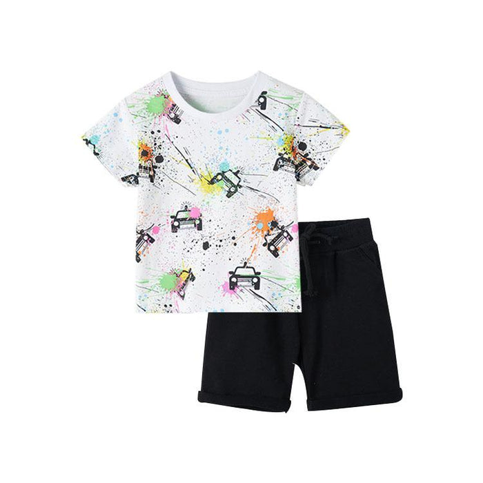 Children's short sleeved shorts two piece set