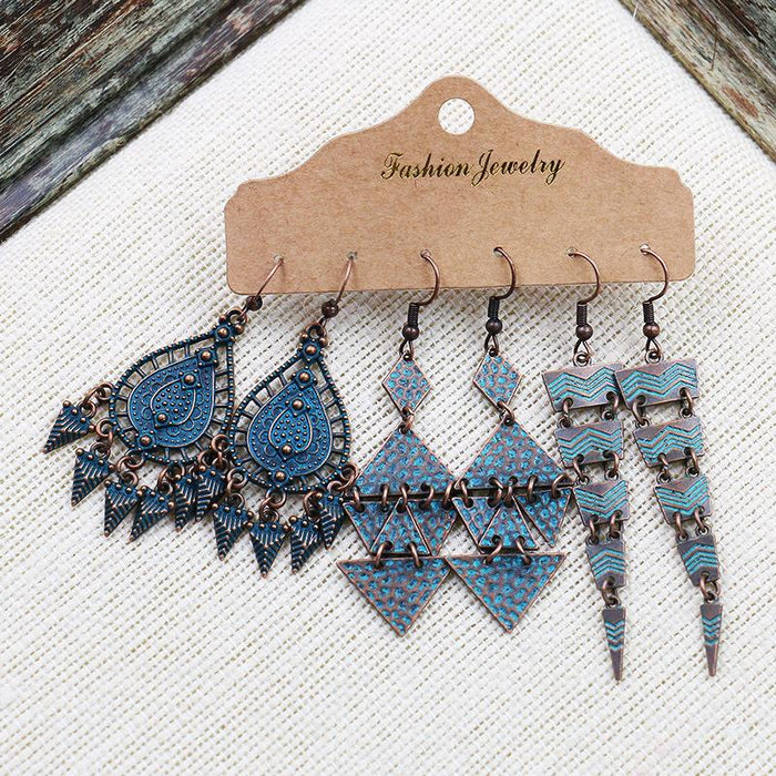 3 pairs/set Earrings Bohemian Style Jewelry X0X36216