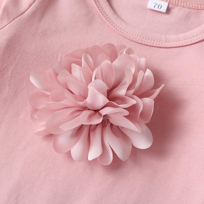 Long Sleeved Baby Flower Bodysuit With Hat