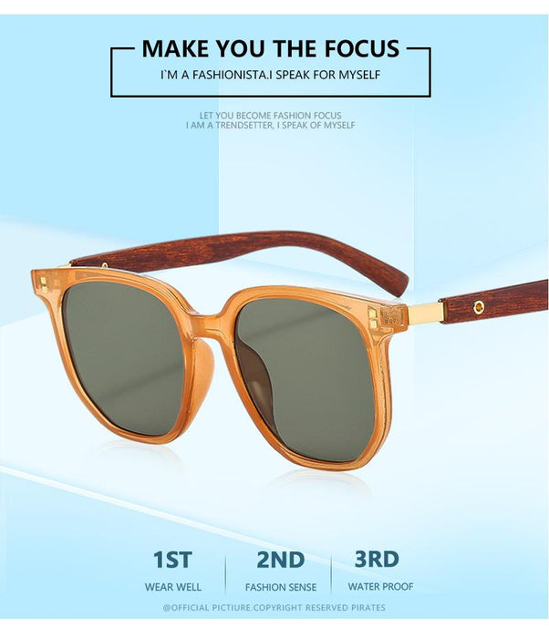 Square meter nail wood grain light luxury Sunglasses