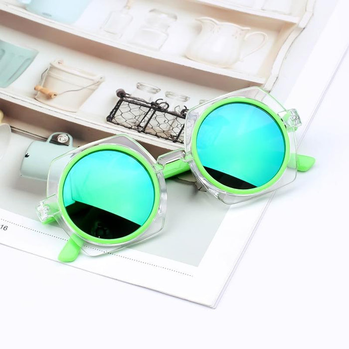 Children's Sunglasses New transparent frame reflective color