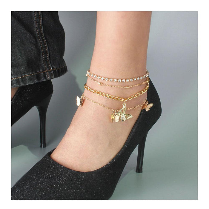 Fashion Street Shooting Butterfly Female Pendant Anklet Foot Ornament