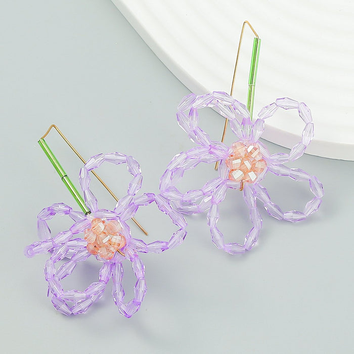 Fashion Multicolor Acrylic Floral Earrings
