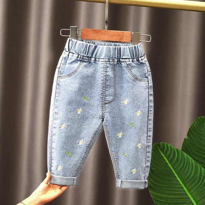 Girls Casual Cartoon Winter Jeans For 2-6 Years