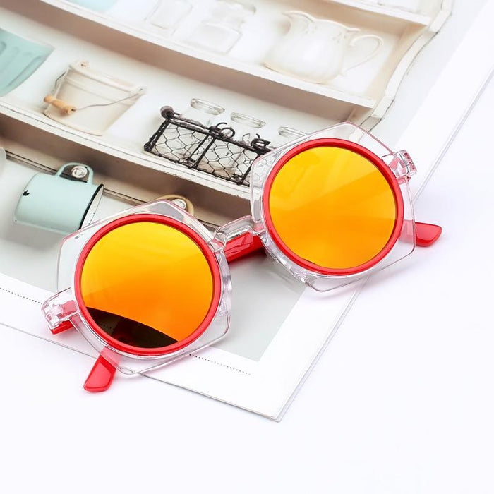 Children's Sunglasses New transparent frame reflective color