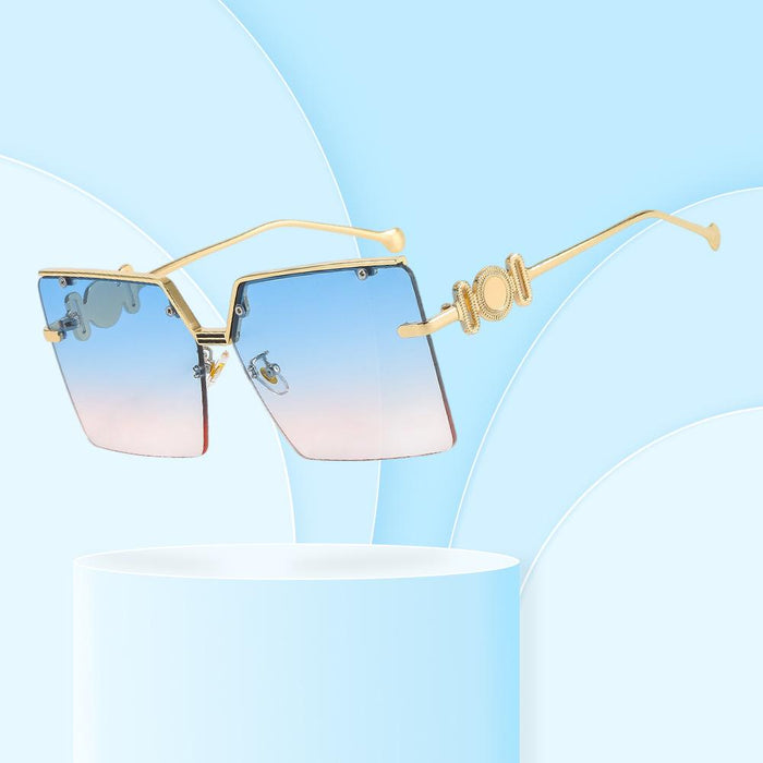 Sunglasses half frame metal gradient Sunglasses