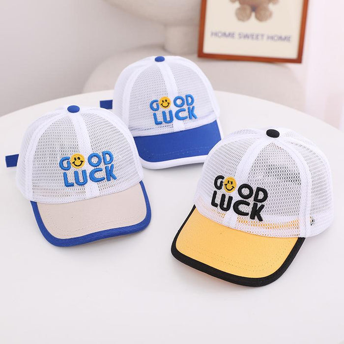 Summer GOOD Smiley Kids Mesh Sunshade Mesh Cap