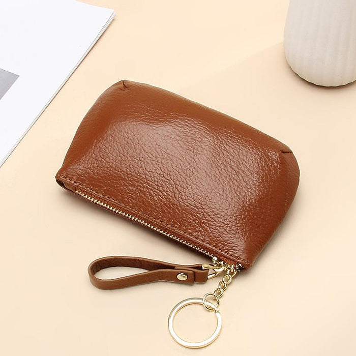Genuine Leather Zipper Mini Wallet Women's Coin Bag