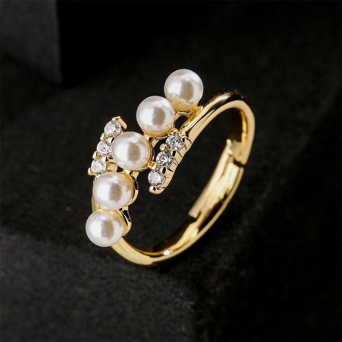 New Fashion Personalized Zircon Gold Color Women's Opening Ring