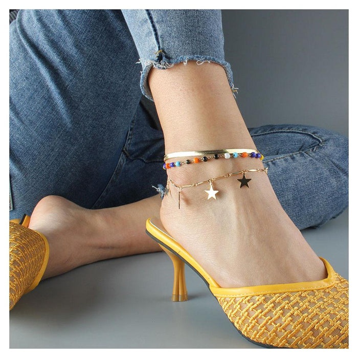 New Golden Lightning Star Pendant Women's Foot Chain