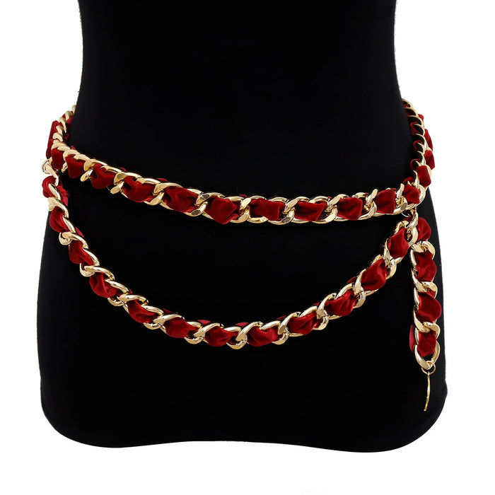 Exaggerated Flannel Waist Chain Retro Multi-layer Tassel Body Chain