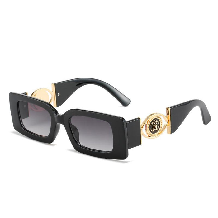 Square small frame metal sunglasses