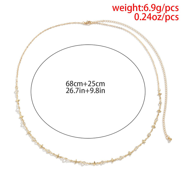 Sexy Simple Star Rhinestone Tassel Women's Waist Chain