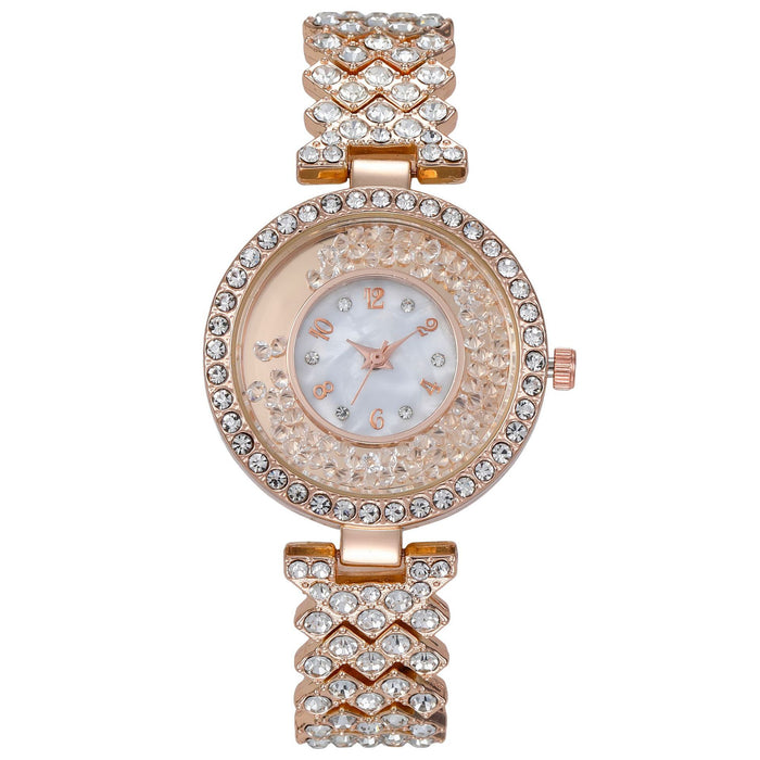 Women Watch Rhinestone Steel Quartz Fashion Wristwatch LLZ13881