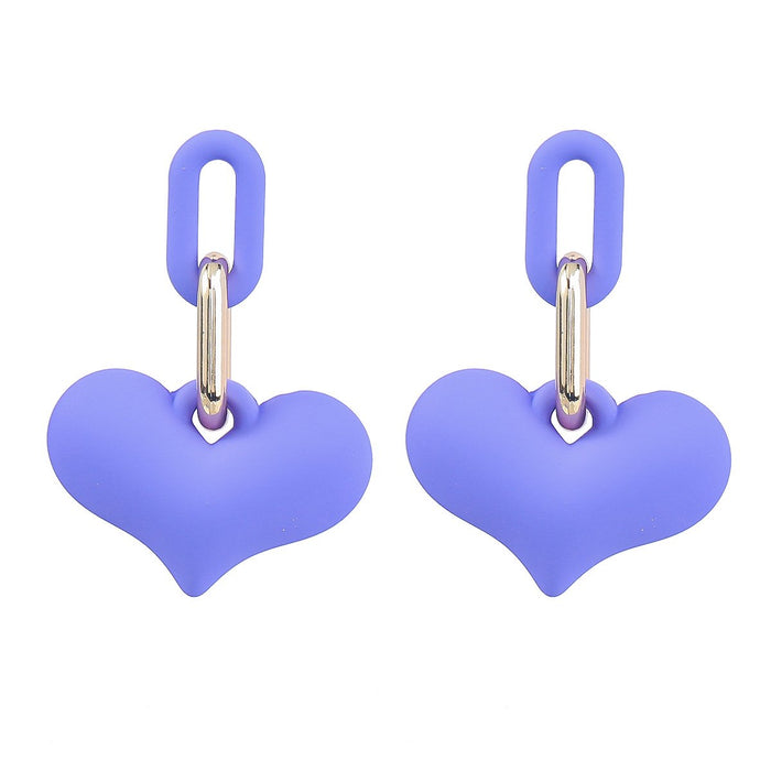 Fashion Simple Pure Color Haze Blue Stud Earrings