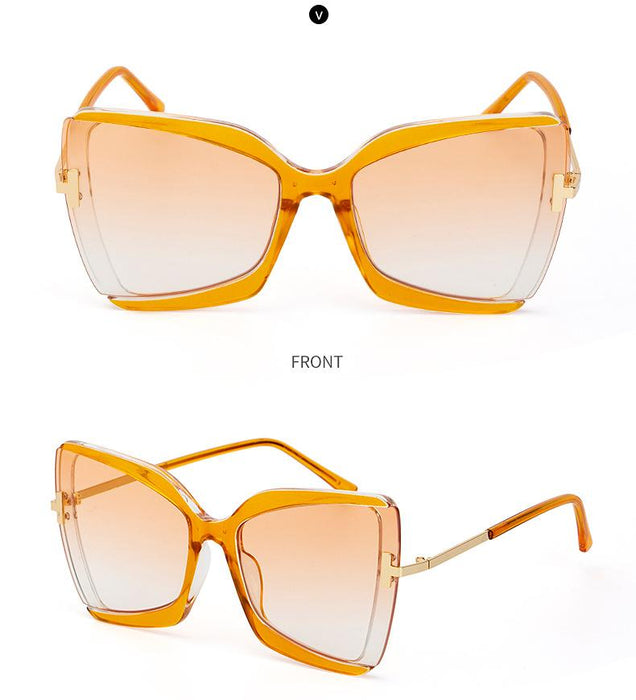 New Female Butterfly Large Frame Sunglasses