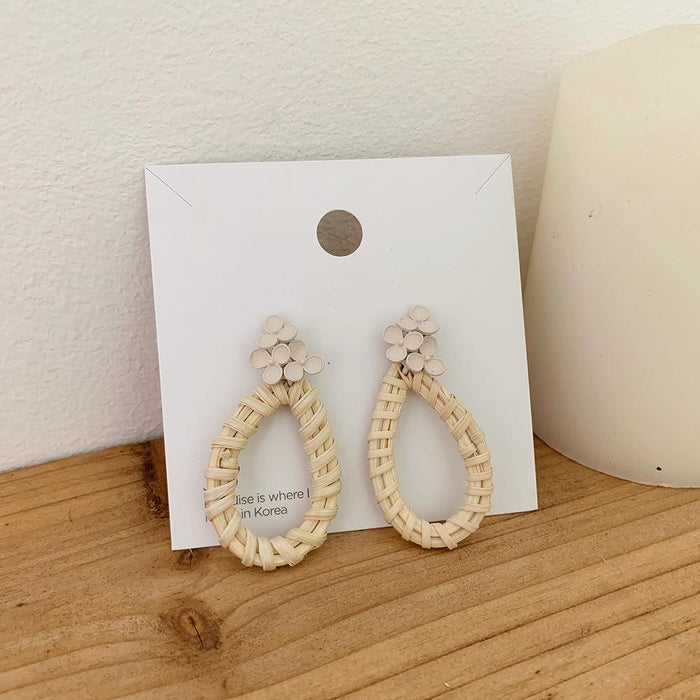 Bohemian Long Handmade Rattan Tassel Earrings